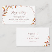 Moderne Automne vert Rustique carte d'enregistreme (Devant / Derrière)