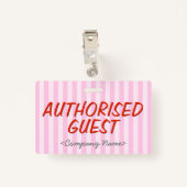 Moderne "AUTORIZED GUEST"-badge Badge (Achterkant met clip)