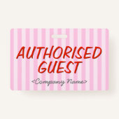 Moderne "AUTORIZED GUEST"-badge Badge (Achterkant)