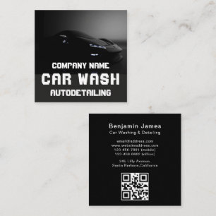 Moderne Autowas Autocleaning QR-code Vierkante Visitekaartje