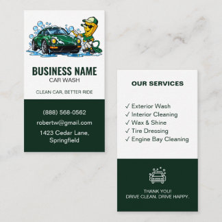 Moderne Autowas Autodetailing Services Groen Visitekaartje