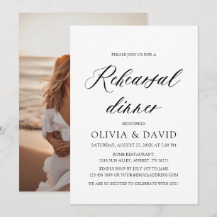 Moderne avond voor repetitie diner kaart