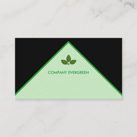 Moderne baai leest op groen en zwart visitekaartje (Voorkant)