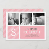 Moderne Baby - 3 Aankondiging geboorte foto's (Voorkant / Achterkant)