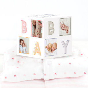 Moderne Baby blokletters Fotoraster Collage Girl Kubus