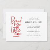 Moderne baby boy douche uitnodiging (Voorkant)