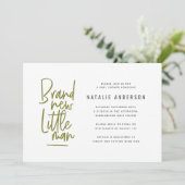 Moderne baby boy douche uitnodiging (Staand voorkant)