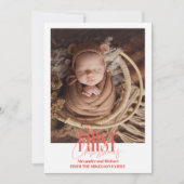 Moderne Baby Eerste Kerstmis Aangepaste Foto Feestdagenkaart (Voorkant)