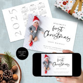 Moderne Baby Eerste Kerstmis - Aangepaste fotokaar Feestdagenkaart