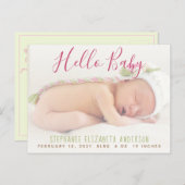 Moderne Baby Foto Aankondiging Briefkaart (Voorkant / Achterkant)