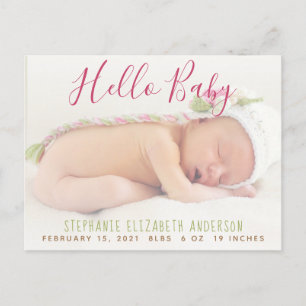 Moderne Baby Foto Aankondiging Briefkaart