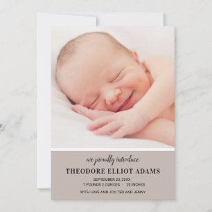 Moderne Baby Foto Collage Geboorte Neutraal Roze W Aankondiging