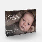 Moderne Baby Foto Geboorte Aankondiging Fotoblok (Links)