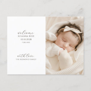 Moderne Baby foto geboorte Aankondigingskaart