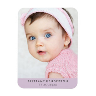 Moderne Baby foto   Pastel-Paars Magneet