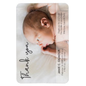 Moderne Baby Foto van script: Dank u Magneet (Verticaal)