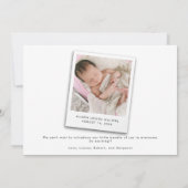 Moderne Baby-fotonaam start geboorte Aankondiging (Achterkant)