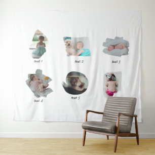 Moderne Baby foto's collage Wandkleed