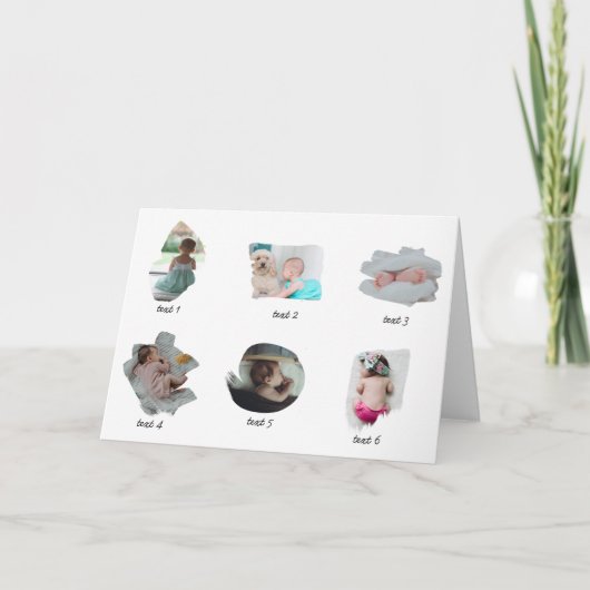 Moderne Baby Foto's Collage Wenskaart Kaart (Voorkant)
