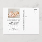 Moderne Baby Foto's dank je geboorteaankondiging Aankondigingskaart (Achterkant)