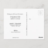 Moderne Baby geboorteaankondiging Vrolijk script Briefkaart (Achterkant)