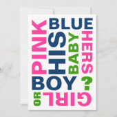 Moderne Baby Gendereducatie Kaart (Voorkant)