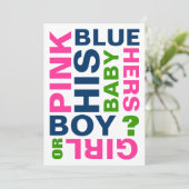 Moderne Baby Gendereducatie Kaart (Staand voorkant)