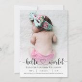 Moderne Baby Photo Aankondiging Elegant Script (Voorkant)