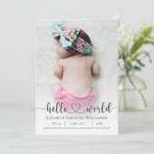 Moderne Baby Photo Aankondiging Elegant Script (Staand voorkant)