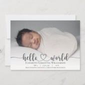 Moderne Baby Photo Aankondiging Elegant Script (Voorkant)