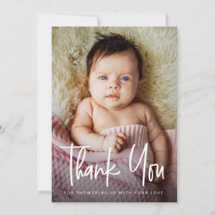 Moderne baby shower bedankje aangepaste foto bedankkaart