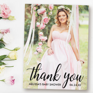 Moderne Baby Shower Dank Je Foto Briefkaart