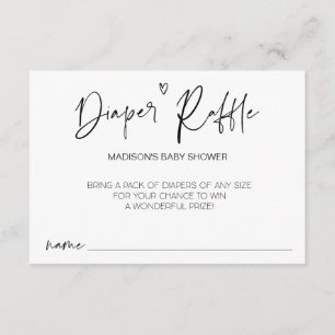 Moderne Baby shower Diaper Raffle Game Card Informatiekaartje