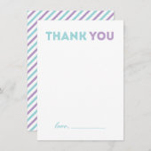 Moderne Baby shower fille - Merci carte de note (Devant / Derrière)