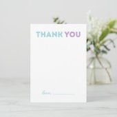 Moderne Baby shower fille - Merci carte de note (Debout devant)