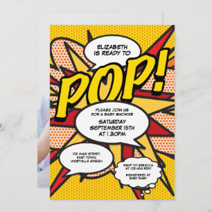 Moderne Baby shower Fun Ready to Pop Photo Kaart