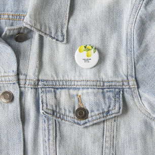 Moderne Baby Shower met Citroen Tak Ronde Button 3,2 Cm
