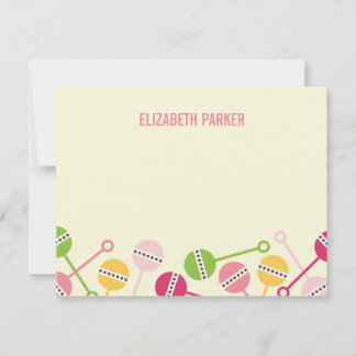 Moderne Baby shower Rattles Bedankt kaarten Notitiekaartje
