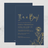 Moderne Baby shower van de goudmakerij Kaart (Voorkant / Achterkant)