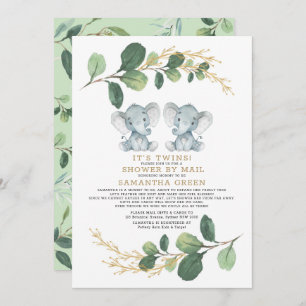 Moderne Baby shower van de olifant Greenery via de Kaart