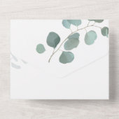 Moderne Baby shower van Eucalyptus All In One Uitnodiging (Achterkant)