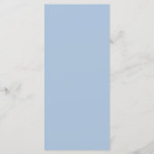Moderne babyblauwe kruisjongen doop menu (Achterkant)