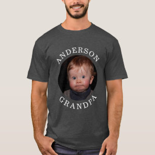 Moderne babyface gepersonaliseerde kinderfoto opa t-shirt