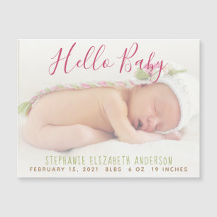 Moderne babyfoto geboorteaankondiging magnetische