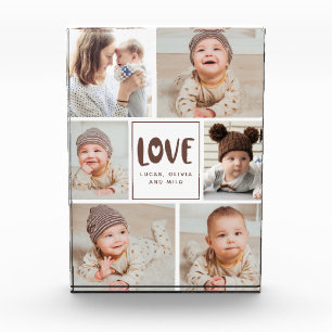 Moderne babyfotocollage Liefde fotoblok
