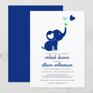 Moderne babyjongen - Virtuele douche - Blauw ellep Kaart