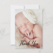 Moderne babyshower foto calligrafie script bedankt (Voorkant)