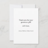Moderne babyshower foto calligrafie script bedankt (Achterkant)