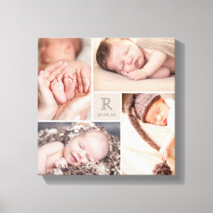 Moderne babyspeelgoed met monogram kinderkamer fot canvas afdruk