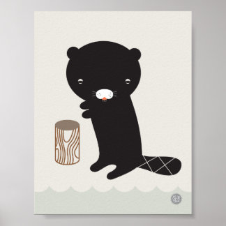Moderne babyspeelkamer beverposter - 28x22 cm poster